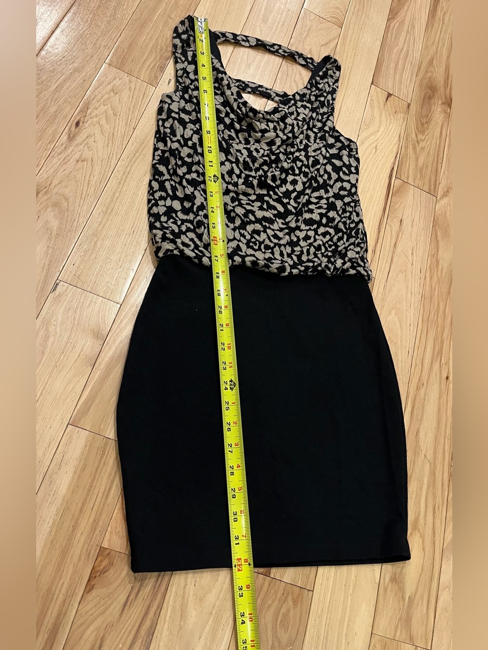 Aqua Brand Black and Beige Animal Print Sleeveless Mini Dress - Women’s Size XS - Picture 4 of 5